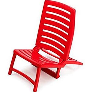 Folding Beach Chair Red Color - Model Rio IPAE-PROGARDEN