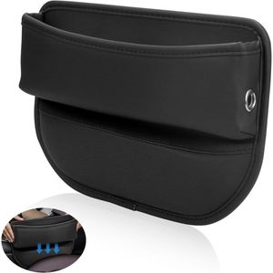 Autostoel Opbergbox - Openingen Organizer voor Autostoel - Middenconsole Opbergbox voorstoel - Opbergbox met Zijzakken voor Mobiele Telefoons en Portemonnee (Zwart)