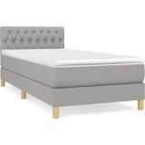 vidaXL-Boxspring-met-matras-stof-lichtgrijs-90x200-cm