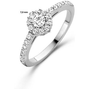 Ring Zirkonia Halo Zilver Gerhodineerd