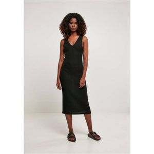 Urban Classics - Midi Sleeveless Rib Lange jurk - 3XL - Zwart