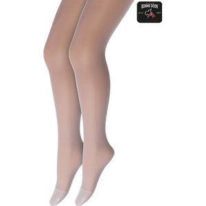 Bonnie Doon Kinder Panty 2 paar Off White 20 Denier maat 92/98 - Meisjes - Glans Panty Kinderen 20 den - Tiener Panty - Bruiloft - Feest - Communie - 2-pack - Kids - Glimmend - Stevig Broekje - Beige - Gebroken Wit - Crème - Off White - OL1639852.8