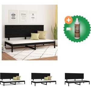 vidaXL Slaapbank 90x200 cm massief grenenhout zwart - Bed - Inclusief Houtreiniger en verfrisser