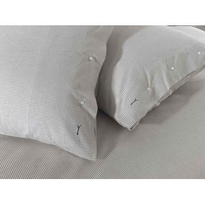 Premium katoen dekbedovertrek Stripes antraciet - tweepersoons (200x200/220) - hoogwaardige kwaliteit - luxe uitstraling