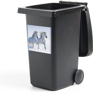 Container sticker Winter - Paarden - Sneeuw - 40x40 cm - Kliko sticker