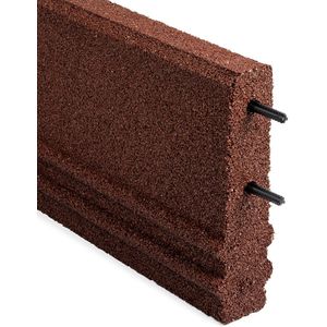 Opsluitband rood | 100x25x5cm | Gazonomranding | Gerecycled rubber | Lange levensduur