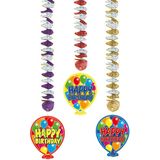 Hangdecoratie Happy Birthday - 3 stuks