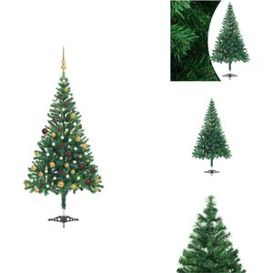 vidaXL Kunstkerstboom - 180 cm - Met LED-verlichting - Groen - Decoratieve kerstboom