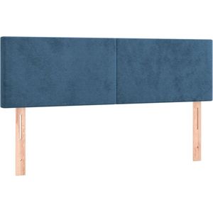 vidaXL Hoofdborden 2 st 72x5x78/88 cm fluweel donkerblauw