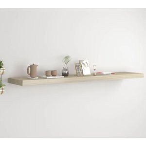 The Living Store Wandplank Industrieel - Eiken - 120x23.5x3.8cm - Onzichtbaar montagesysteem
