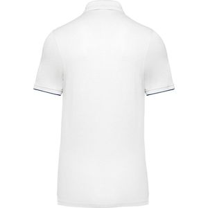 Polo Heren XXL WK. Designed To Work Kraag met knopen Korte mouw White / Navy 65% Polyester, 35% Katoen