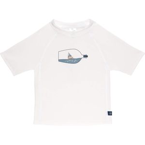 Lässig Splash & Fun Korte mouw Rashguard UV zwemshirt – Ship in a bottle, white maat 62/68  3-6 maanden