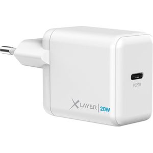 XLayer - Wandlader / Oplader - Powercharger 20W USB-C PD - Adapter / Oplader Geschikt Voor Apple Iphone & Samsung - Wit