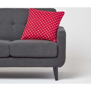 Homescapes kussenhoes in rood met stippen, 100% katoen, 45 x 45 cm