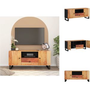 vidaXL TV-meubel - Acaciahout - 105 x 33.5 x 46 cm - Met opbergruimte - Stabiele poten - Uitstalfunctie - Handleiding inbegrepen - Kleur en nerf variëren - Kast