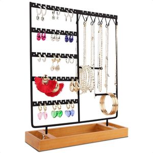 Posity Sieradenhouder voor kettingen / armbanden / Oorbellen / Juwelen – kan gebruikt worden als Sieraden Organizer / Oorbellenrekje / Ketting houder / Armband houder / Juwelen houder / Standaard – Zwart