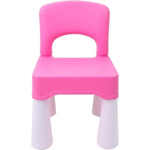 Kunststof stoel, kinderstoel voor meisjes, met rubberen voetjes tot 100 kg, bureaustoelen, prinses, zitgelegenheid met rugleuning, voor kinderen, roze