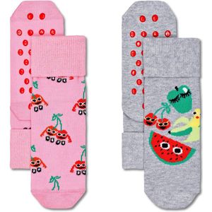 Happy Socks KFRM19-3000 2-Pack Kids Fruit Mix Anti Slip - maat 6-12M