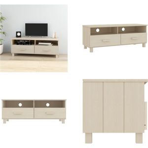 vidaXL Tv-meubel HAMAR 106x40x40 cm massief grenenhout honingbruin - Tv-meubel - Tv-meubelen - Tv-kast Met Lade - Televisiemeubel