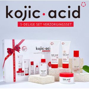 5-delige Kojic Acid Complete Skincare Collectie - Tegen pigmentvlekken - Antirimpel - Anti-Rimpel - Acne - Gezichtsreiniger - Mee-eters verwijderen