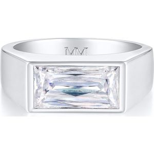 Maxton - 14k Witgouden Rechthoekige Moissanite Heren Ring
