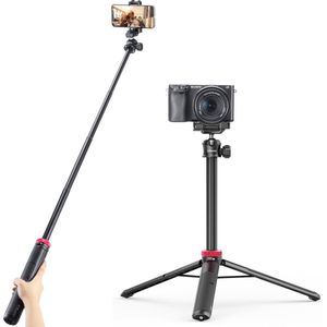 Ulanzi MT-44 Selfiestick Statief voor telefoon en camera - Max 146cm hoog - Uitschuifbaar - Zwart/Rood