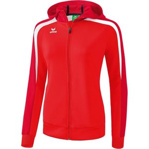 Erima Liga 2.0 Trainingsjack Met Capuchon Dames - Rood / Donkerrood / Wit | Maat: 36