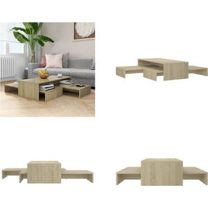 vidaXL Salontafelset 100x100x26-5 cm spaanplaat sonoma eikenkleurig - Salontafelset - Salontafelsets - Salontafel Set - Salontafel Sets