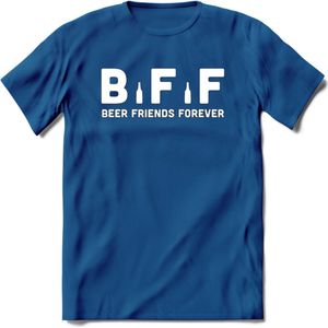 Bier Friends Forever BFF T-Shirt | Unisex Kleding | Dames - Heren Feest shirt | Drank | Grappig Verjaardag Cadeau tekst | - Donker Blauw - M