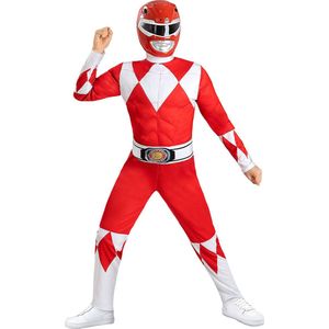 Funidelia | Rood Power Rangerkostuum voor jongens - Films & Series, Superhelden, Tekenfilms - Kostuum voor kinderen Accessoire verkleedkleding en rekwisieten voor Halloween, carnaval & feesten - Maat 135 - 152 cm - Rood