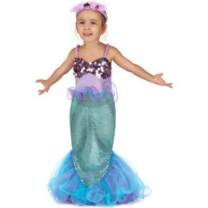 MODAT - Glinstrend zeemeermin kostuum voor meisjes - M (5-6 jaar)
