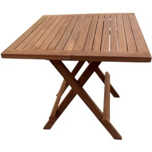 TeakOne - Junior plooitafel - 50x50x45cm - teak plooitafel - vierkante bijzet tafel - inklapbare bijzet tafeltje - Coffee Table - Outdoor - Houten bijzet tafel - Tuinmeubel