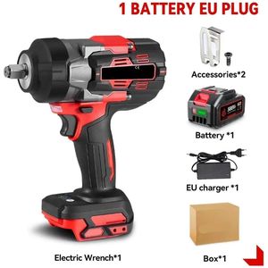 Slagmoersleutel - met Accu - Torque - Elektrische - 2800W - Slagschroevendraaier - Draadloze - 8000RPM - Borstelloze - 1/2 Inch - 18V - 2800Nm - 1 Batterij