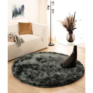 Rond shaggy vloerkleed - Spark blauw 300 cm rond