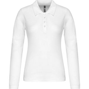 Kariban Piqué-damespolo lange mouwen K257 - White - L