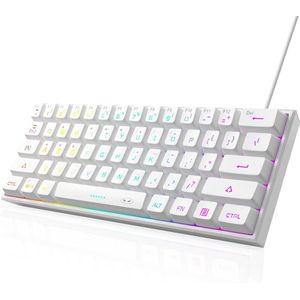 MageGee TS91 - Gaming Toetsenbord - RGB Keyboard - 60% Keyboard - TKL - Ergonomisch - Wit