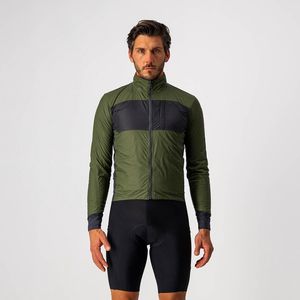 Castelli Windstopper jacket Heren Groen Grijs - UNLIMITED PUFFY JACKET LIGHT MILITARY GREEN DARK GRAY - 2XL