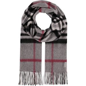 FRAAS Sjaal Pure Cashmere Scarf with FRAAS Plaid Grey Grijs Veelkleurig