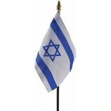 Israel mini vlaggetje op stok 10 x 15 cm