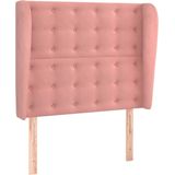 VidaXL Hoofdbord met Randen 83x23x118/128 cm Fluweel Roze