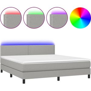 vidaXL-Boxspring-met-matras-en-LED-stof-lichtgrijs-160x200-cm