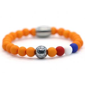 Heren ORANJE armband voetbal WK2026 6mm rvs - Ibizamen KIDS