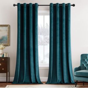 Unyqoos ® Elegante Fluwelen Gordijnen met Ingestanste Ringen voor Luxe en Comfort in Huis