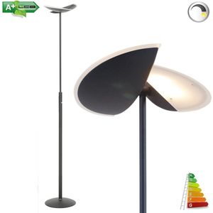 Moderne dimbare uplighter Sapporo led | 2 lichts | zwart | glas / metaal | 180 cm | vloerlamp / staande lamp | modern design