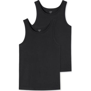 Schiesser Uncover Heren Singlet - Zwart - 2-Pack - Maat XXL