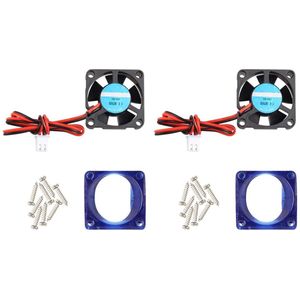2 Stks Mini Rustige Koeling Fan 12 V DC 30 x 30 x 10mm met 28cm Kabel voor 3D Printer Extruder Hotend Makerbot MK7 MK8 CPU Chip Arduino - Inclusief Fan Cover Case en Schroeven