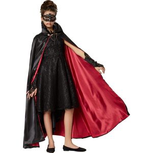 dressforfun - Kinderkostuum sierlijke vampiercape 116 cm - verkleedkleding kostuum halloween verkleden feestkleding carnavalskleding carnaval feestkledij partykleding - 301841