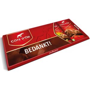 Bedankt!"" Mega Côte d'Or - 1KG Chocolade - Chocoladereep Cadeau