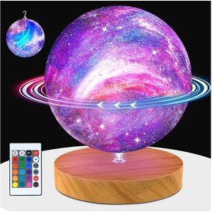 Roterende 360 graden 16 kleuren Maan Licht 3D Projector Maan Nachtlampje Remote Touch Oplaadbare Bal Tafellamp Afstandsbediening Slaapkamer Decor Verlichting Verjaardagscadeautje Sfeer Lamp Nacht Rust Relax Lamp