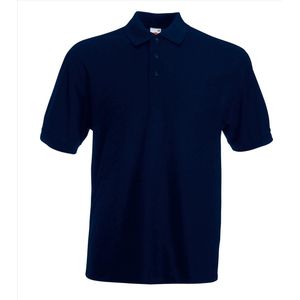 Fruit Of The Loom Heren Poloshirt Deep Navy Pique Regular Fit - XXL